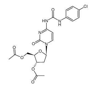 N4-(N-p-chlorophenyl-carbamoyl)-3',5'-di-O-acetyl-2'-deoxycytidine结构式