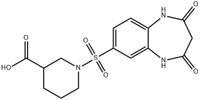 3-Piperidinecarboxylic acid, 1-[(2,3,4,5-tetrahydro-2,4-dioxo-1H-1,5-benzodiazepin-7-yl)sulfonyl]-结构式