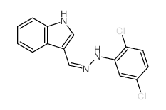 2-(2,5-dichlorophenyl)-1-(indol-3-ylidenemethyl)hydrazine结构式