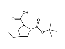 (4R)-4-Ethyl-1-{[(2-methyl-2-propanyl)oxy]carbonyl}-L-proline Structure