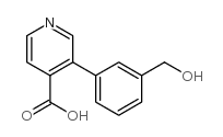 3-(3-Hydroxymethylphenyl)isonicotinic acid结构式