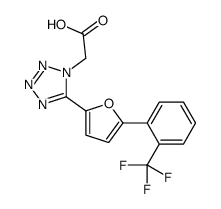 2-[5-[5-[2-(trifluoromethyl)phenyl]furan-2-yl]tetrazol-1-yl]acetic acid Structure