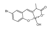 [Ni(5-bromo-2-hydroxybenzylidene-DL-alanine-2H)(water)] Structure