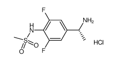 (R)-N-(4-(1-aminoethyl)-2,6-difluoro-phenyl)-methanesulfonamide hydrochloride结构式