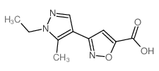 3-(1-ethyl-5-methylpyrazol-4-yl)-1,2-oxazole-5-carboxylic acid structure