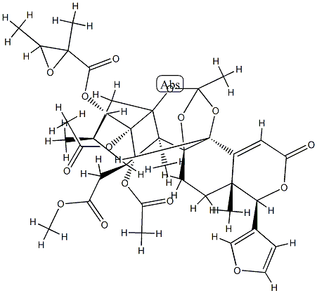 14,15-Didehydrophragmalin 2,30-diacetate 3-(2,3-dimethyloxiranecarboxylate)结构式