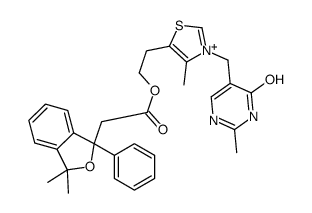 2-[4-methyl-3-[(2-methyl-6-oxo-1H-pyrimidin-5-yl)methyl]-1,3-thiazol-3-ium-5-yl]ethyl 2-(3,3-dimethyl-1-phenyl-2-benzofuran-1-yl)acetate Structure