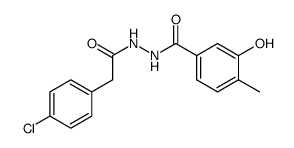 3-hydroxy-4-methyl-benzoic acid N'-[2-(4-chloro-phenyl)-acetyl]-hydrazide结构式