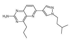 4-n-propyl-6-(1-(3-methylbutyl)-1H-pyrazol-4-yl)pyrido[3,2-d]pyrimidin-2-ylamine结构式