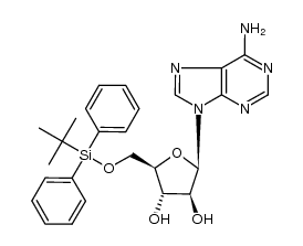 9-[5'-O-(tert-butyldiphenylsilyl)-β-D-arabinofuranosyl]adenine Structure