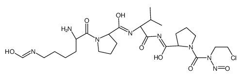 (2S)-2-N-[(2S)-2-[[(2S)-1-[(2S)-2-amino-6-formamidohexanoyl]pyrrolidine-2-carbonyl]amino]-3-methylbutanoyl]-1-N-(2-chloroethyl)-1-N-nitrosopyrrolidine-1,2-dicarboxamide结构式
