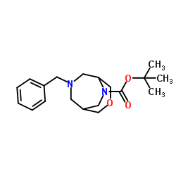 2-Methyl-2-propanyl 7-benzyl-3-oxa-7,9-diazabicyclo[3.3.2]decane-9-carboxylate Structure