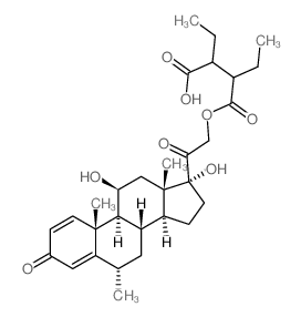 Pregna-1,4-diene-3,20-dione,11b,17,21-trihydroxy-6a-methyl-, 21-(hydrogen2,3-diethylsuccinate) (7CI,8CI)结构式