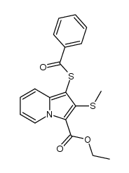 ethyl 1-(benzoylthio)-2-(methylthio)indolizine-3-carboxylate结构式