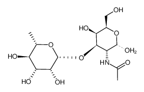 2-Acetamido-2-desoxy-3-O-β-L-rhamnopyranosyl-D-galactopyranose结构式