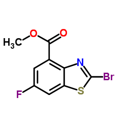 Methyl 2-bromo-6-fluoro-1,3-benzothiazole-4-carboxylate结构式