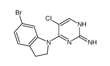 4-(6-Bromo-2,3-dihydro-1H-indol-1-yl)-5-chloro-2-pyrimidinamine结构式