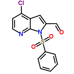1-(Phenylsulphonyl)-4-chloro-7-azaindole-2-carbaldehyde结构式