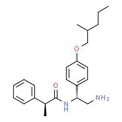 (2S)-N-((1R)-2-amino-1-(4-((2-Methylpentyl)oxy)phenyl)ethyl)-2-phenylpropanamide结构式