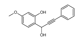 2-(1-hydroxy-3-phenylprop-2-yn-1-yl)-5-methoxyphenol结构式
