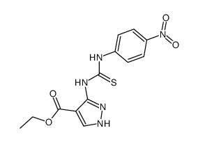 3-[3-(4-Nitro-phenyl)-thioureido]-1H-pyrazole-4-carboxylic acid ethyl ester Structure