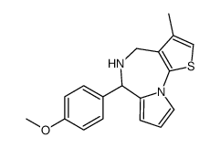 4H-Pyrrolo(1,2-a)thieno(3,2-f)(1,4)diazepine,5,6-dihydro-6-(4-methoxyphenyl)-3-methyl Structure