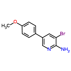 3-Bromo-5-(4-methoxyphenyl)-2-pyridinamine结构式