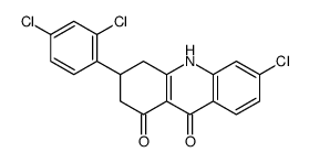 6-Chloro-3-(2,4-dichlorophenyl)-3,4-dihydro-1,9(2H,10H)-acridinedione结构式