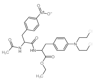 Alanine,N-[N-acetyl-3-(p-nitrophenyl)-L-alanyl]-3-[p-[bis(2-chloroethyl)amino]phenyl]-,ethyl ester, L- (8CI) structure