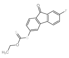 O-ethyl (7-fluoro-9-oxofluoren-3-yl)sulfanylmethanethioate结构式