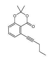 2,2-dimethyl-5-(pent-1-yn-1-yl)-4H-benzo[d][1,3]dioxin-4-one结构式