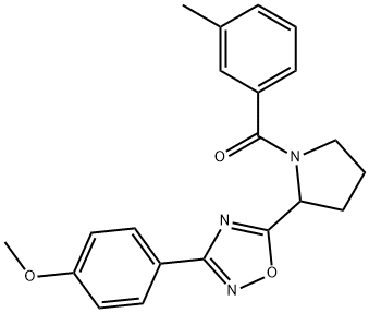 3-(4-methoxyphenyl)-5-[1-(3-methylbenzoyl)pyrrolidin-2-yl]-1,2,4-oxadiazole结构式