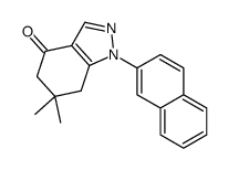 6,6-dimethyl-1-naphthalen-2-yl-5,7-dihydroindazol-4-one结构式