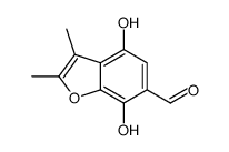 4,7-Dihydroxy-2,3-dimethyl-6-benzofurancarbaldehyde structure