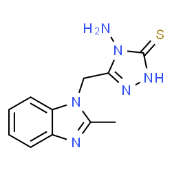 4-Amino-5-[(2-methyl-1H-benzimidazol-1-yl)methyl]-4H-1,2,4-triazole-3-thiol结构式