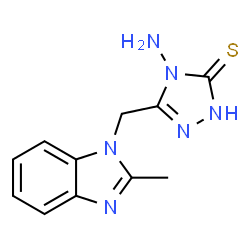 4-Amino-5-[(2-methyl-1H-benzimidazol-1-yl)methyl]-4H-1,2,4-triazole-3-thiol structure