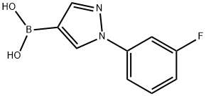 1-(3-Fluorophenyl)-1H-pyrazole-4-boronic acid结构式