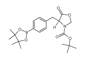 (4S)-3-t-butyloxycarbonyl-4-[4-(2,3-dimethyl-2,3-butanediolatoboryl)benzyl]-5-oxazolidinone结构式
