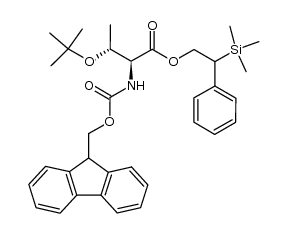 N-(9-Fluorenylmethoxycarbonyl)-O-(tert-butyl)-L-threonin-(2-phenyl-2-trimethylsilyl)ethylester结构式