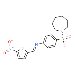 4-(1-azepanylsulfonyl)-N-[(5-nitro-2-thienyl)methylene]aniline structure
