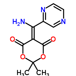 5-[Amino(2-pyrazinyl)methylene]-2,2-dimethyl-1,3-dioxane-4,6-dione Structure