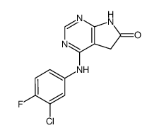 4-(3-chloro-4-fluoro-phenylamino)-5,7-dihydro-pyrrolo[2,3-d]pyrimidin-6-one结构式