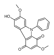 6-hydroxy-2,7-dimethoxy-9-phenylcarbazole-1,4-dione结构式