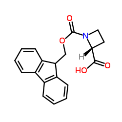 (R)-1-(((9H-芴-9-基)甲氧基)羰基)氮杂环丁烷-2-羧酸结构式