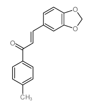 (E)-3-benzo[1,3]dioxol-5-yl-1-(4-methylphenyl)prop-2-en-1-one structure