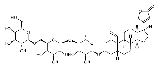 (3β,5β)-3-[(O-β-D-glucopyranosyl-(1→6)-O-D-glucopyranosyl-(1→4)-6-deoxy-3-O-methyl-α-L-glucopyranosyl)oxy]-14-hydroxy-19-oxocard-20(22)-enolide图片