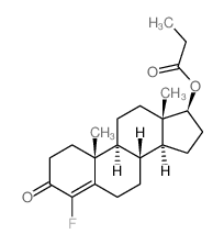 [(8R,9S,10R,13S,14S,17S)-4-fluoro-10,13-dimethyl-3-oxo-1,2,6,7,8,9,11,12,14,15,16,17-dodecahydrocyclopenta[a]phenanthren-17-yl] propanoate structure