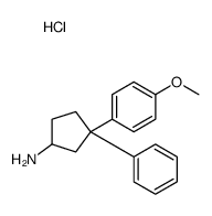 3-(4-methoxyphenyl)-3-phenylcyclopentan-1-amine,hydrochloride Structure