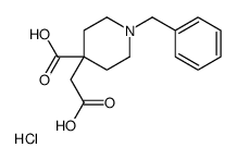 1-Benzyl-4-(carboxymethyl)-4-piperidinecarboxylic acid hydrochlor ide (1:1) Structure