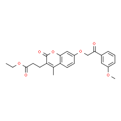 ethyl 3-[7-[2-(3-methoxyphenyl)-2-oxoethoxy]-4-methyl-2-oxochromen-3-yl]propanoate Structure